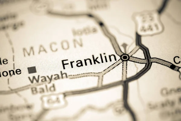 Φράνκλιν Βόρεια Καρολίνα Ηπα Ένα Χάρτη — Φωτογραφία Αρχείου