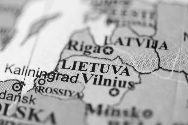 Lietuva Evropa Mapě Geografie — Stock fotografie