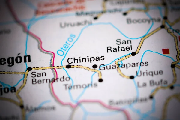 Chinipas. Mexico on a map
