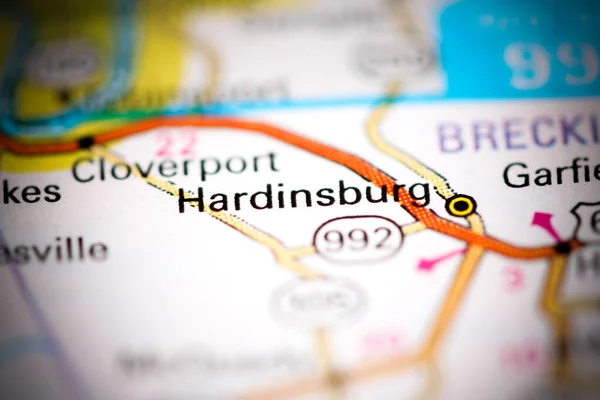 Det Hardinsburg Det Kentucky Usa Geografisk Karta — Stockfoto
