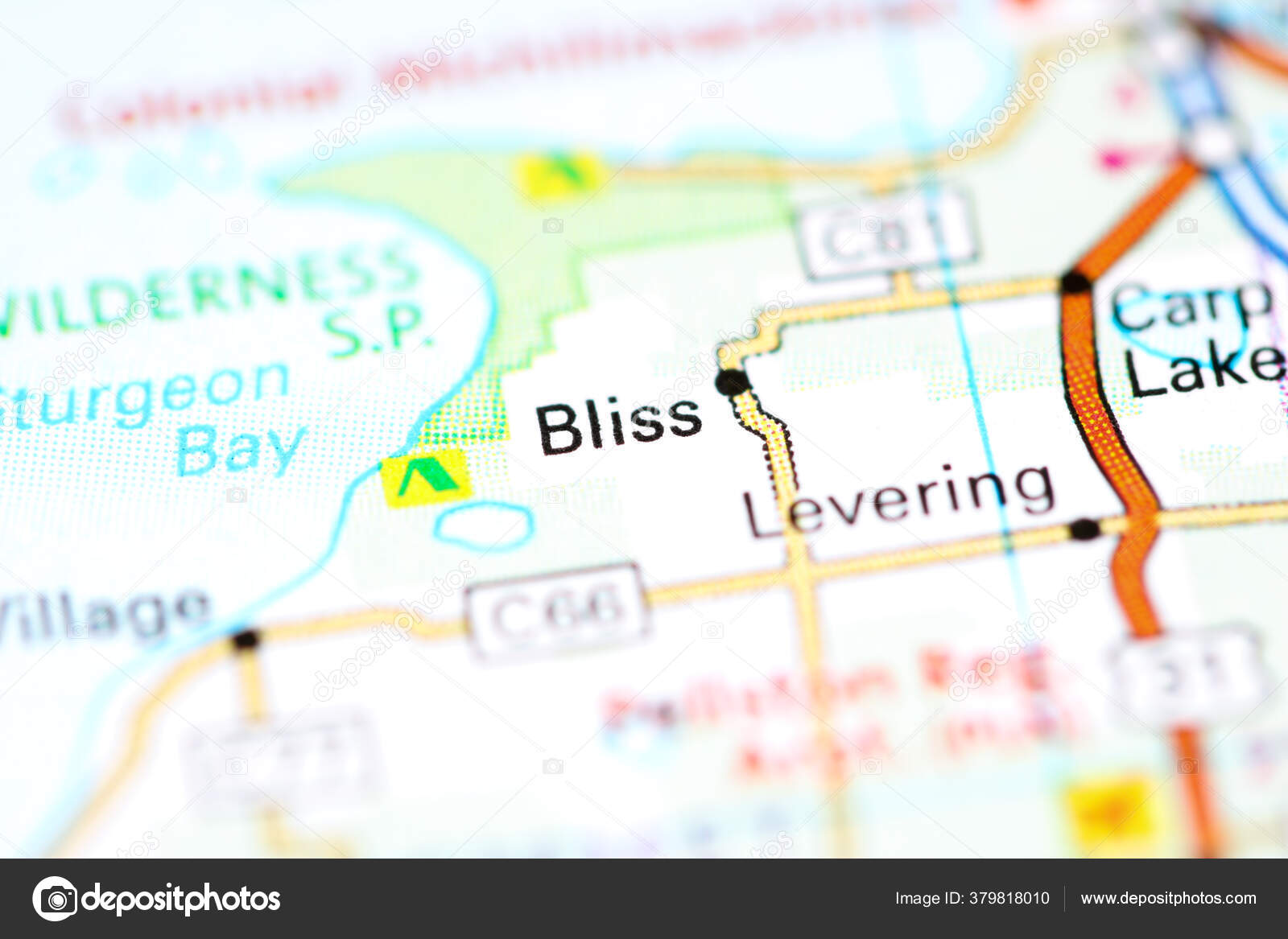 Bliss Michigan Usa Map — Stock Photo © aliceinwonderland2020 379818010
