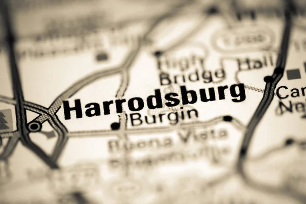 Harrodsburg Kentucky Eua Sobre Mapa Geografia — Fotografia de Stock