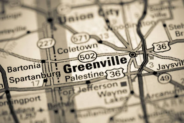 Greenville Ohio Abd Haritada — Stok fotoğraf