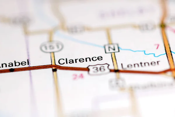 Clarence Missouri Usa Een Aardrijkskundekaart — Stockfoto