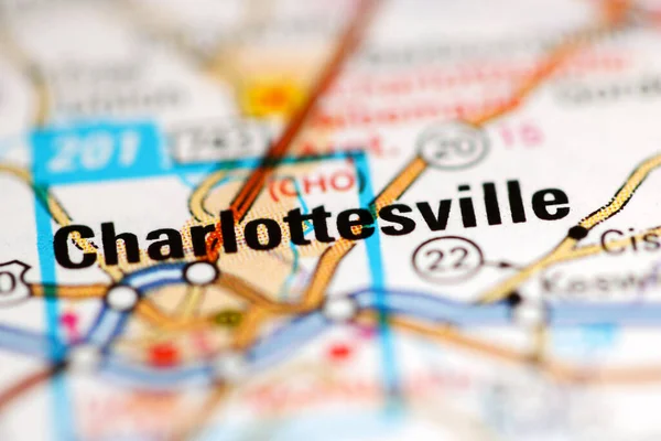 Charlottesville Virginia Eua Sobre Mapa Geografia — Fotografia de Stock