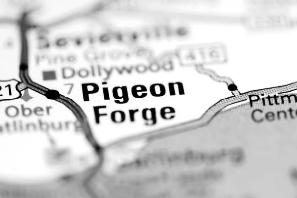 Pigeon Forge Tennessee Stati Uniti Una Mappa Geografica — Foto Stock