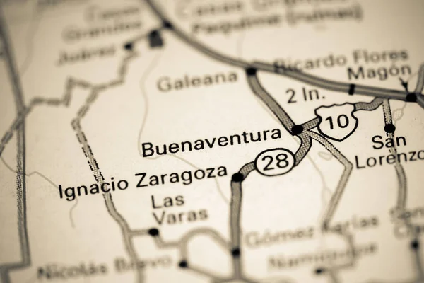 Buenaventura. Mexico on a map