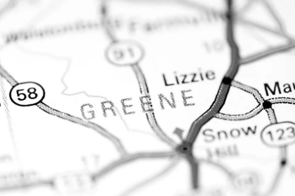 グリーンだ ノースカロライナ州 地図上のアメリカ — ストック写真