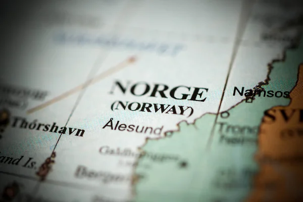 Noruega Europa Mapa Geográfico — Foto de Stock