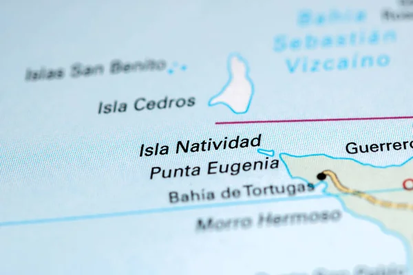 Isla Natividad. Mexico on a map