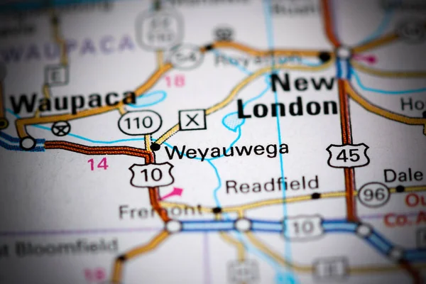 Weyauwega Wisconsin Eua Sobre Mapa — Fotografia de Stock