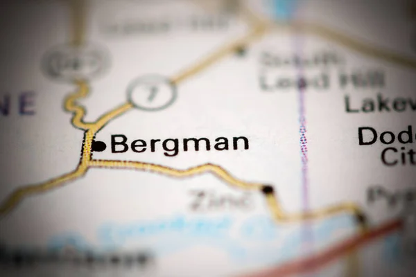 Bergman Arkansas Abd Coğrafya Haritasında — Stok fotoğraf