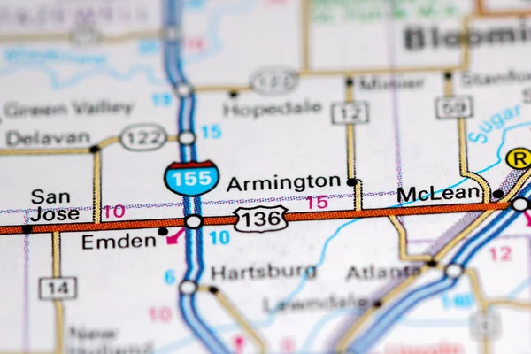 Armington Illinois Eeuu Mapa — Foto de Stock