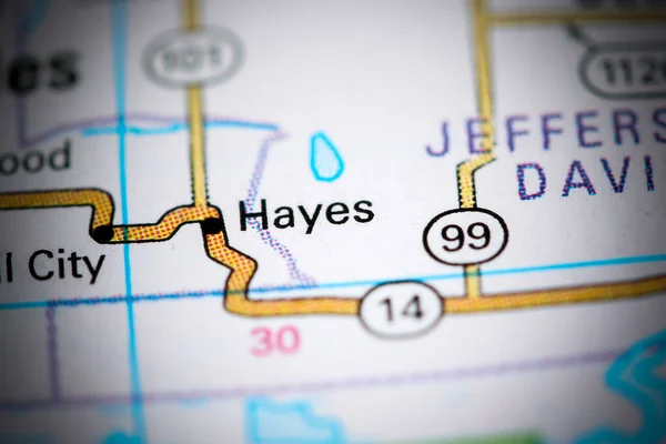 Hayes Luisiana Eeuu Mapa — Foto de Stock