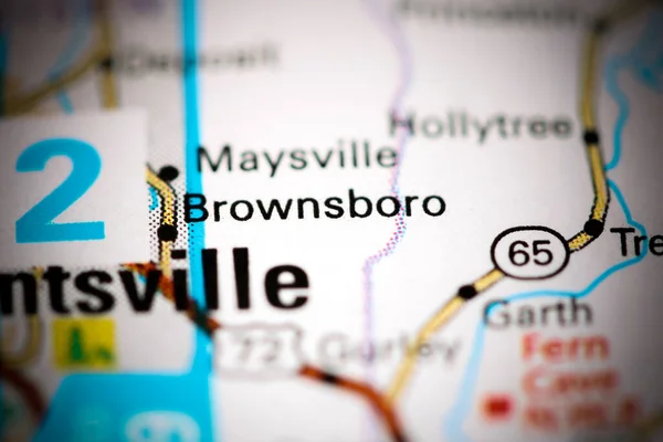 Brownsboro Alabama Usa Map — Stock Photo, Image