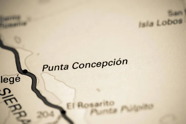 Punta Concepcion México Sobre Mapa — Fotografia de Stock
