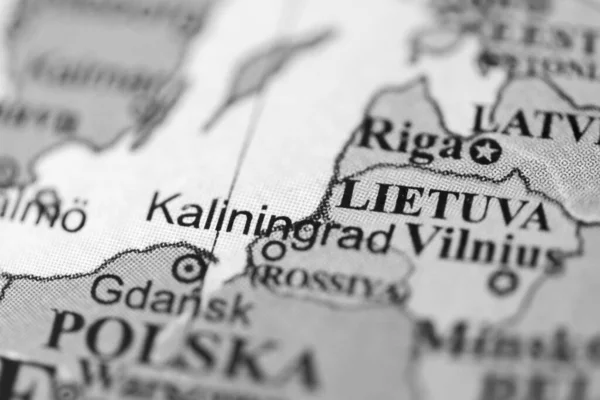 Kaliningrad Evropa Mapě Geografie — Stock fotografie