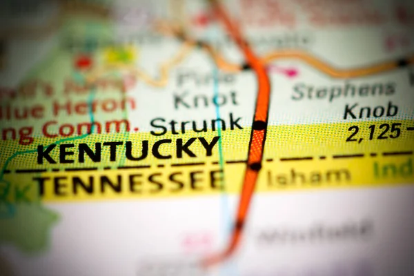 强壮有力肯塔基州 地图上的美国 — 图库照片
