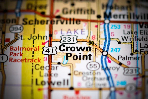Crown Point. Indiana. USA on a map