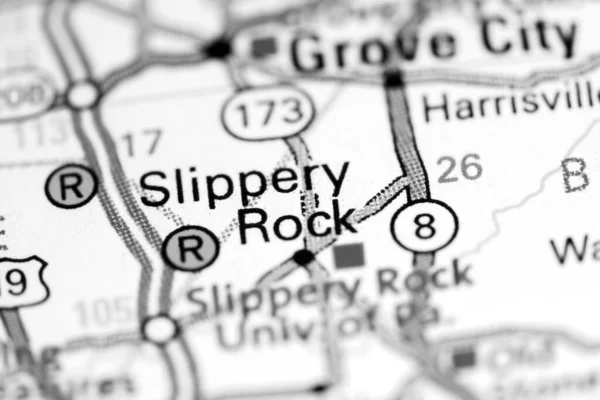 Slippery Rock. Pennsylvania. USA on a map