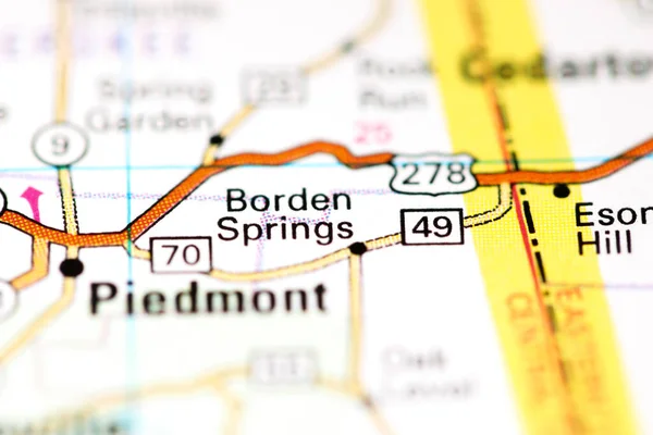 ボーデン スプリングス アラバマだ 地図上のアメリカ — ストック写真