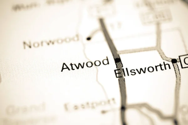 Atwood Michigan Eua Sobre Mapa — Fotografia de Stock