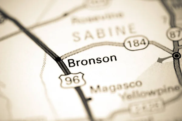 ブロンソン テキサスだ 地図上のアメリカ — ストック写真