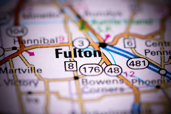 Fulton New York Usa Auf Einer Karte — Stockfoto
