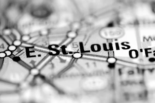 East Louis Illinois Eua Sobre Mapa Geografia — Fotografia de Stock