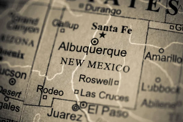 New Mexico. USA on a geography map