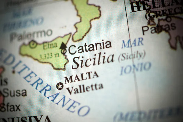 시칠리아요 지도에 나오는 — 스톡 사진