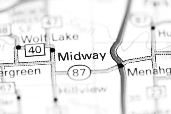 Metà Strada Minnesota Stati Uniti Una Mappa — Foto Stock