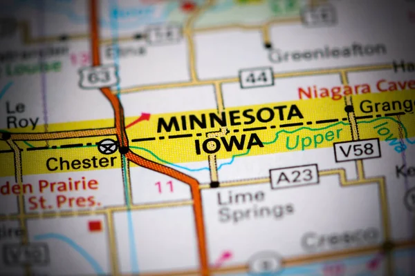 Iowa Iowa Eua Sobre Mapa — Fotografia de Stock