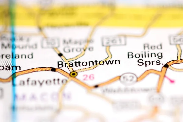 Brattontown Tennessee Stati Uniti Una Mappa Geografica — Foto Stock