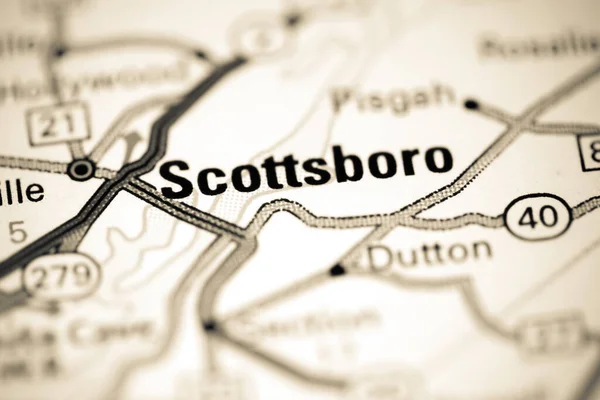 Scottsboro Alabama Eua Sobre Mapa — Fotografia de Stock
