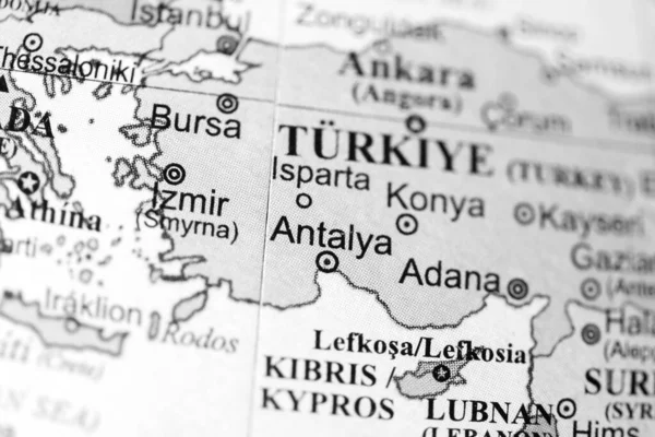 Antalya Europa Auf Einer Geografischen Karte — Stockfoto