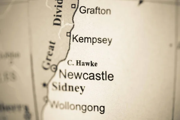 Hawke Australia Una Mappa Geografica — Foto Stock