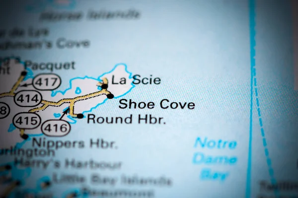 Shoe Cove. Canada on a map