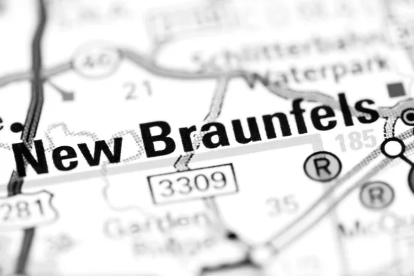 Novos Braunfels Texas Eua Sobre Mapa — Fotografia de Stock