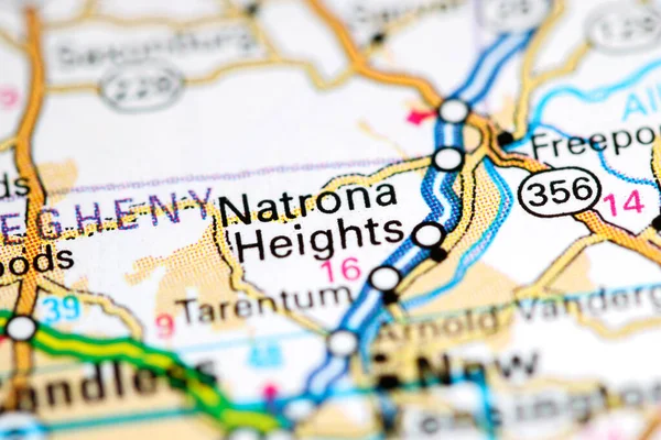 Natrona Heights. Pennsylvania. USA on a map