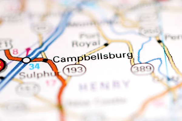 Campbellsburg Kentucky Eua Sobre Mapa Geografia — Fotografia de Stock