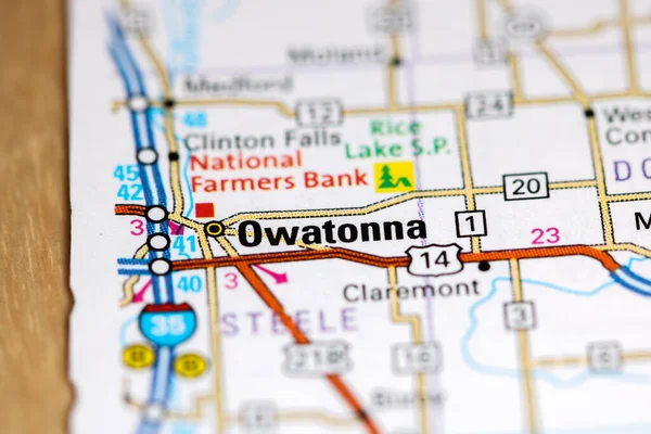 Owatonna Iowa Eeuu Mapa — Foto de Stock