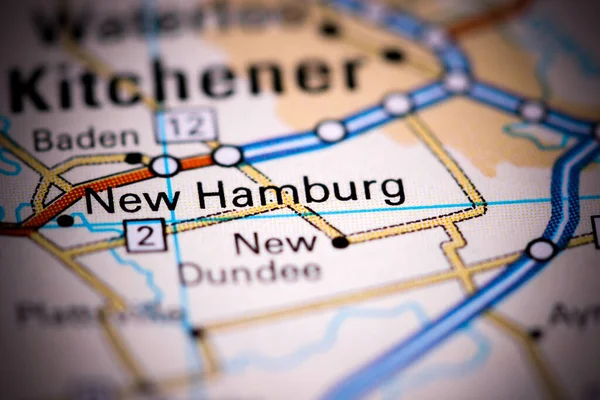 New Hamburg. Canada on a map