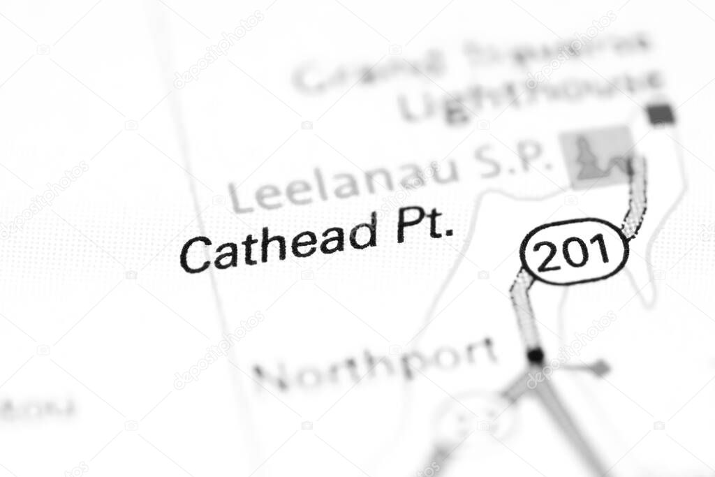 Cathead Pt. Michigan. USA on a map