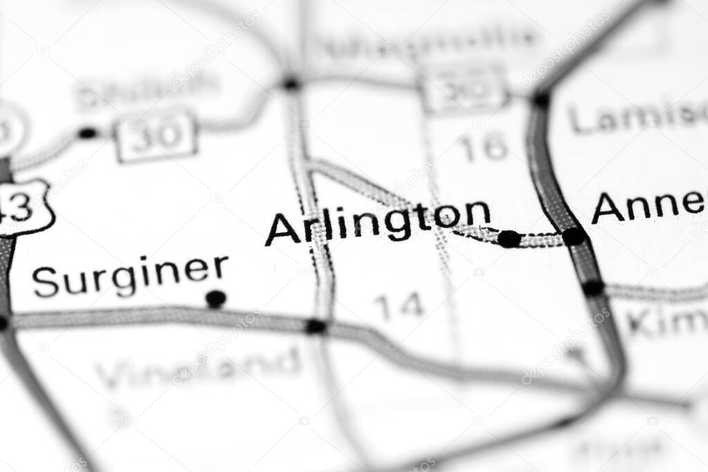 Arlington. Alabama. USA on a map