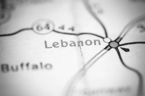 黎巴嫩 密苏里地图上的美国 — 图库照片