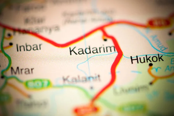 Kadarim on a geographical map of Israel