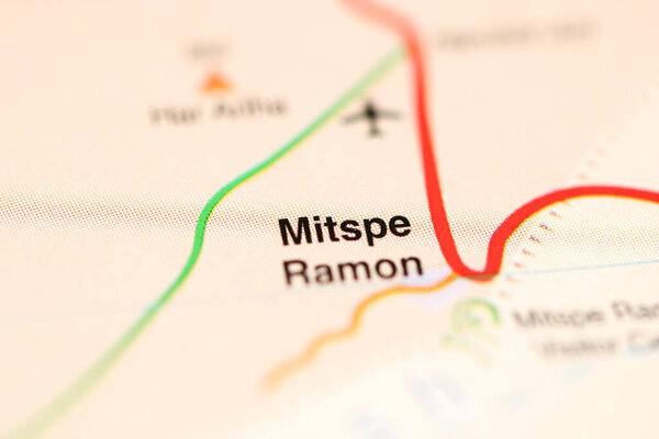 Mitspe Ramon on a geographical map of Israel