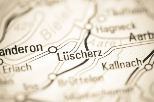 Luschertz Mapa Geográfico Suiza — Foto de Stock