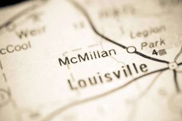 Mcmillan Mississippi Abd Coğrafya Haritasında — Stok fotoğraf